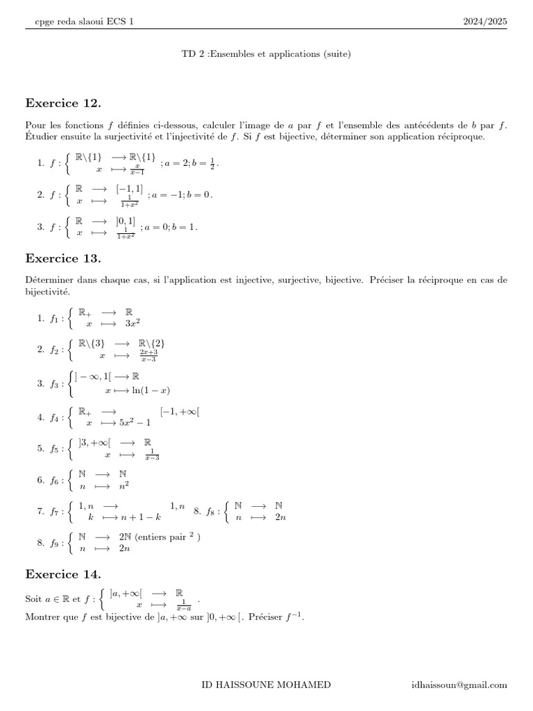 Fonctions : injectivité, surjectivité, bijectivité | PDF ...