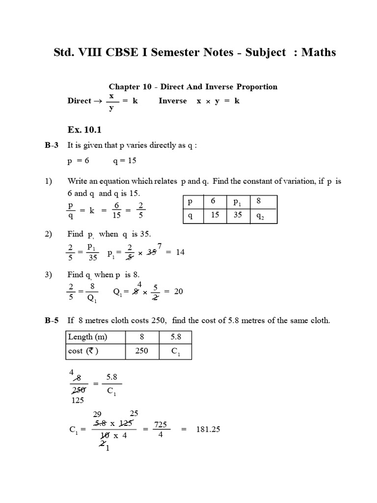 CBSE Std. VIII Maths Chapter 10 - 32894975 | PDF | Physical Quantities ...