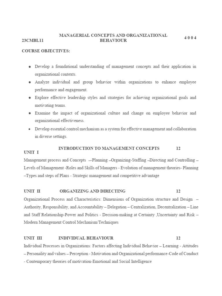 Managerial Concepts & Organizational Behavior | PDF | Leadership | Behavior