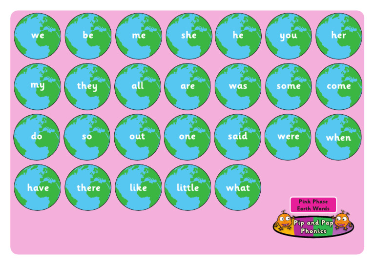 Earth+Word+Mat+ +Pink+Phase | PDF