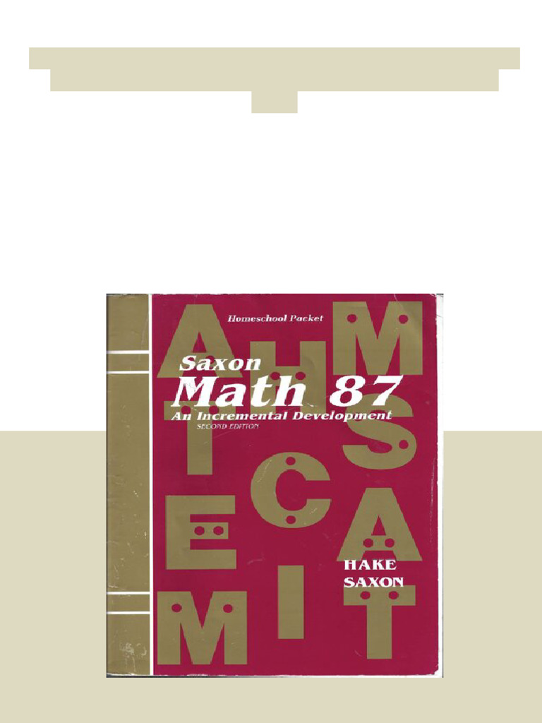 Saxon Math 87 An Incremental Development Homeschool Packet Second ...