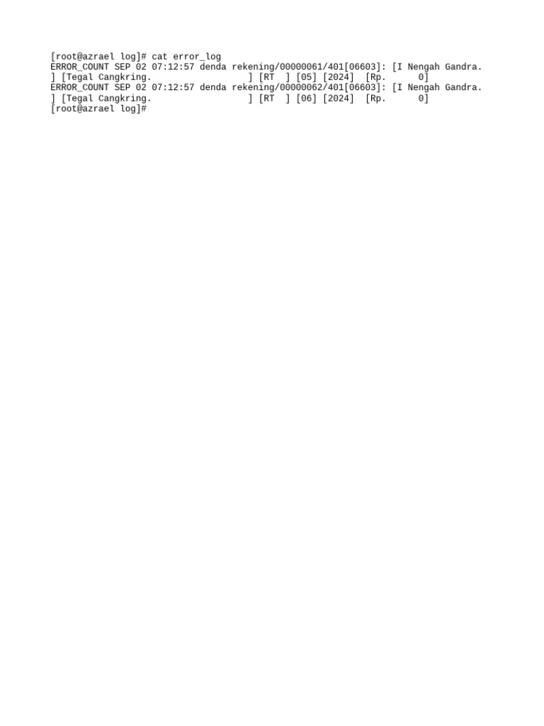 Error Log | PDF