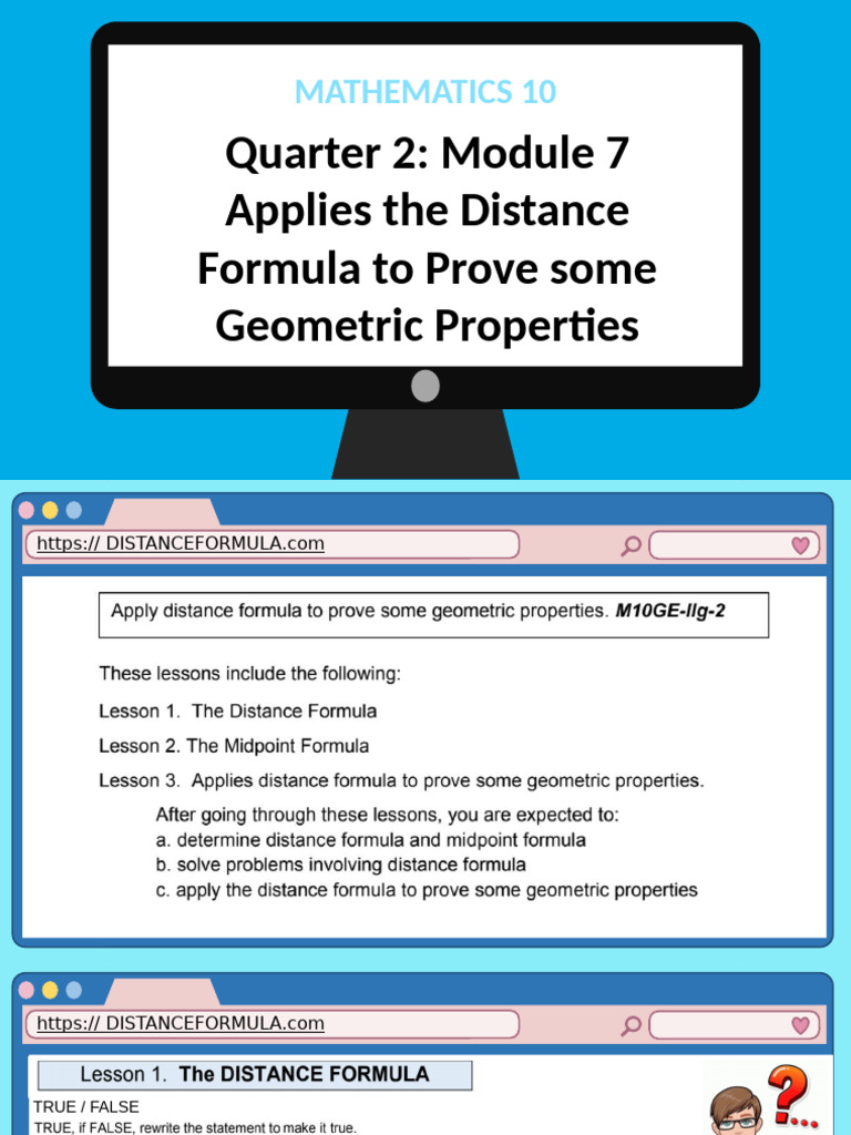 Module 7 Distance Formula | PDF