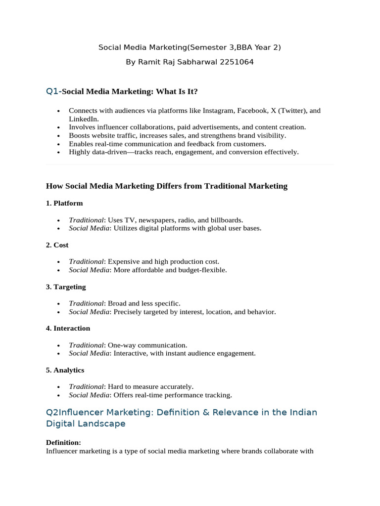 Social Media Marketing Insights and Strategies | PDF | Social Media ...