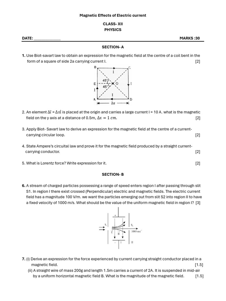 Magnetic Effects of Electric Current | PDF | Magnetic Field | Quantity