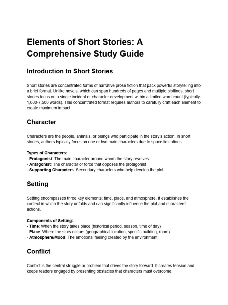 Short Story Elements Explained | PDF | Plot (Narrative) | Narrative