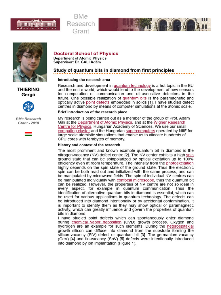 Quantum Bits in Diamond Research | PDF | Atomic | Physical Chemistry