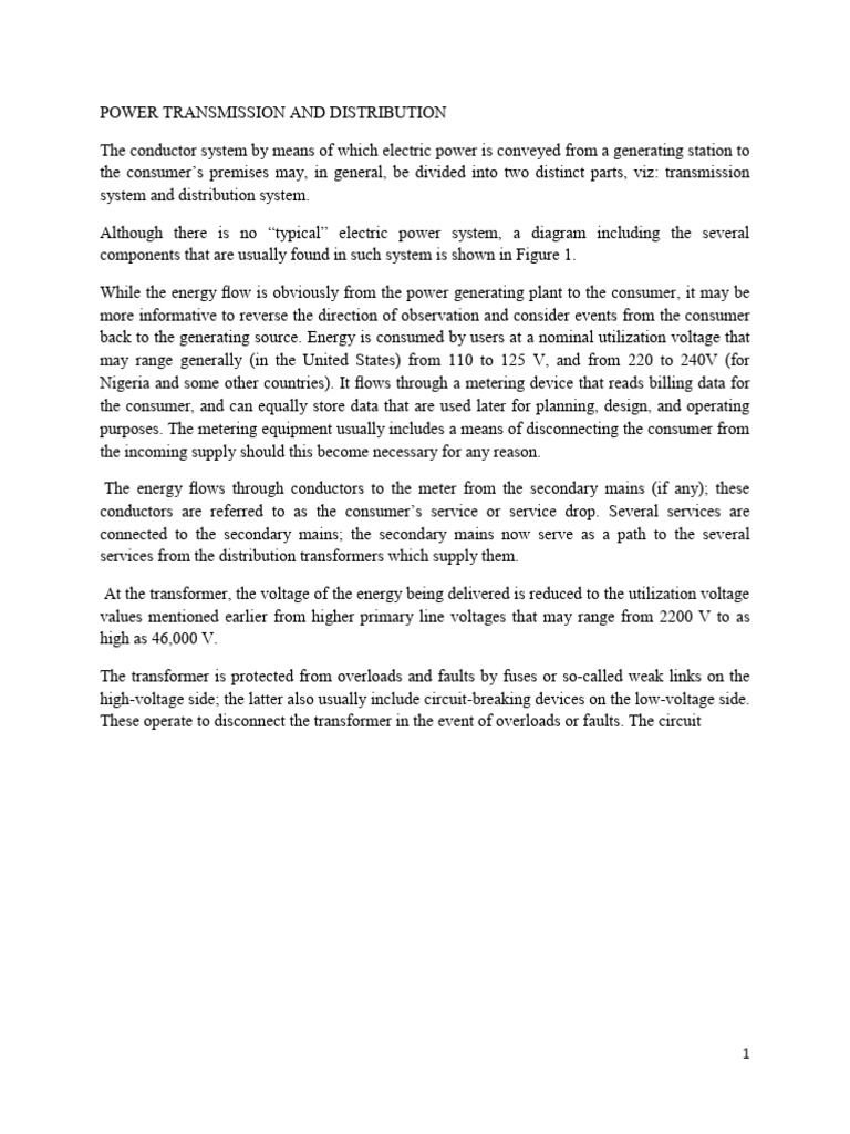 Power Transmission and Distribution Overview | PDF | Electric Power ...