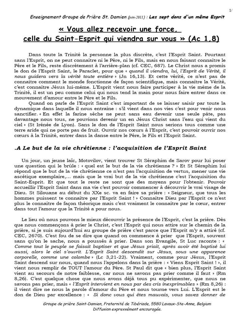Les dons de l'Esprit Saint | PDF | Saint-Esprit | Trinité