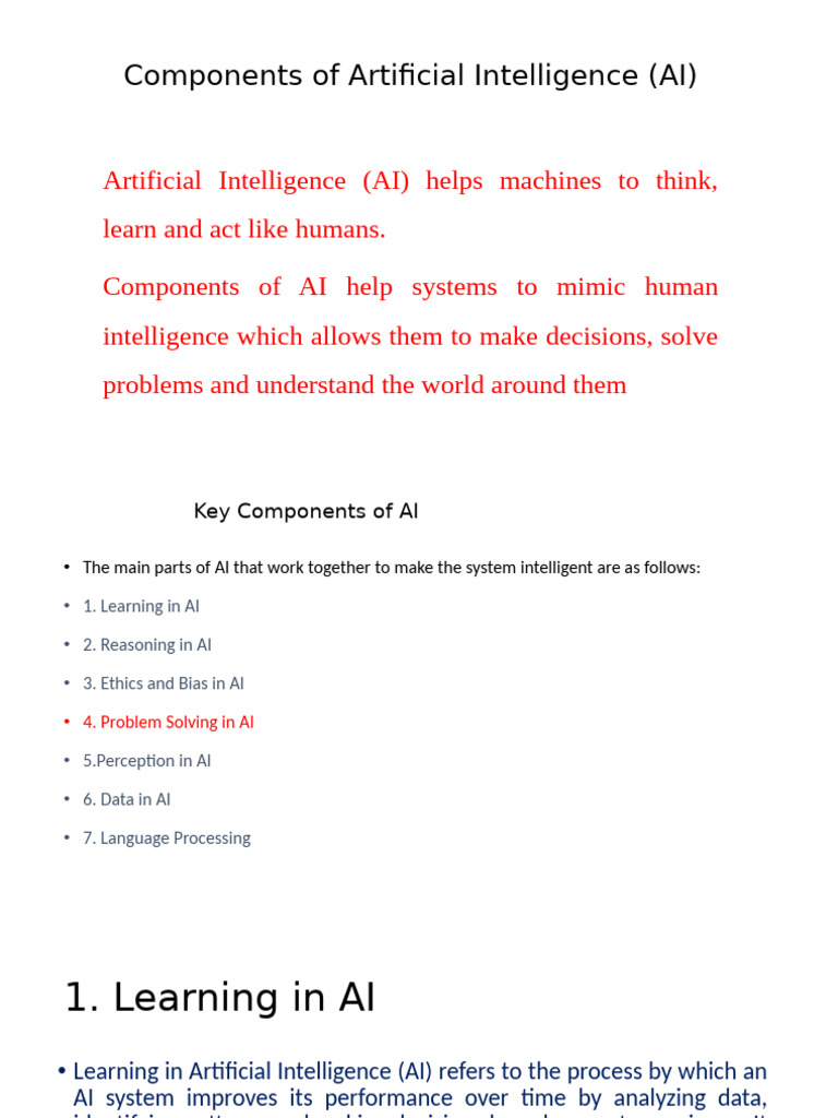 Key Components of Artificial Intelligence | PDF | Artificial ...