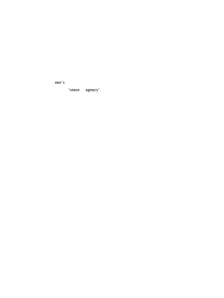 Understanding the Sense of Agency | PDF | Senses | Schizophrenia