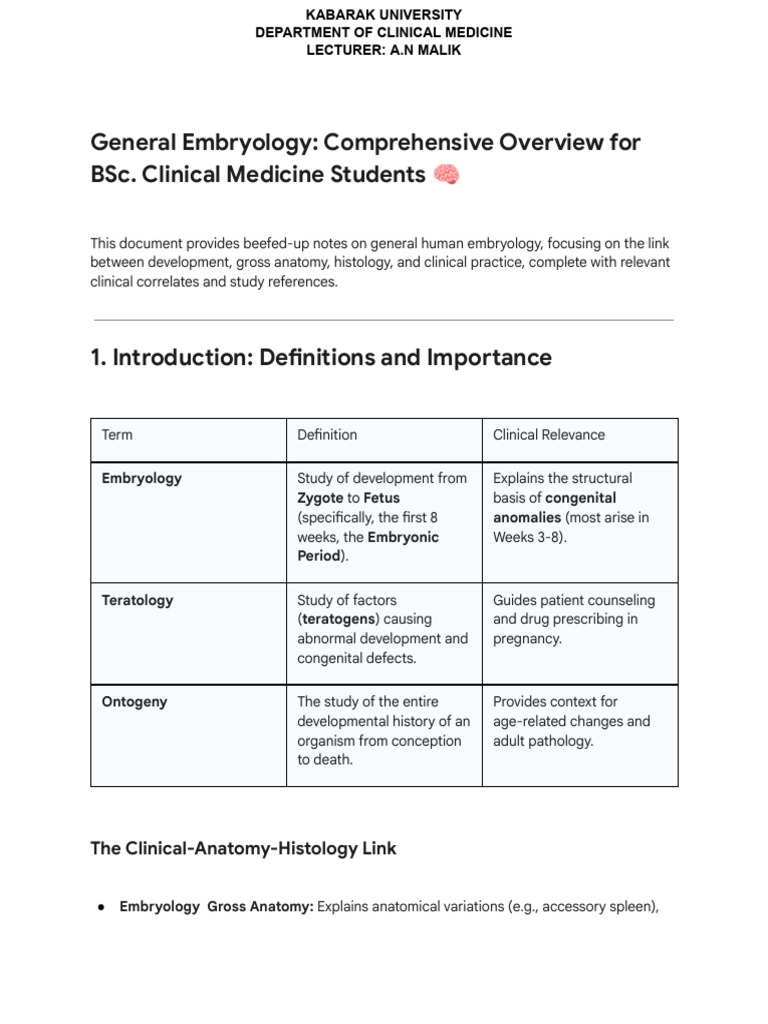 General Embryology for Clinical Medicine | PDF | Meiosis | Biological ...
