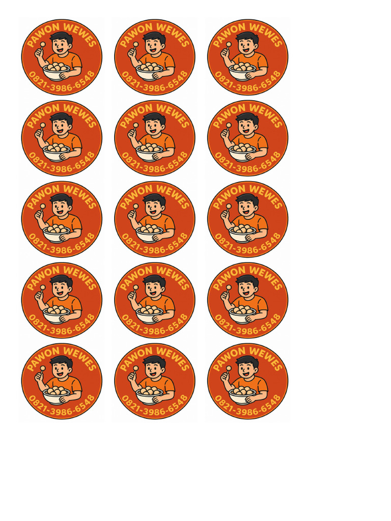 Template Sticker 5x5 Bordered | PDF
