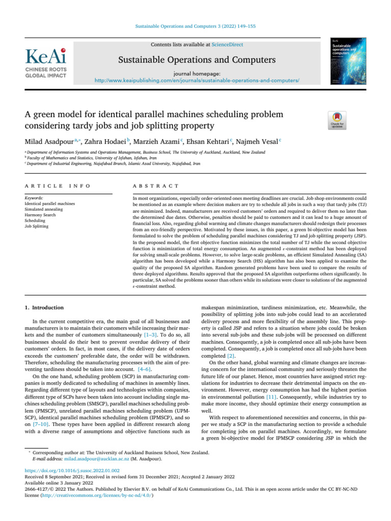 Green Scheduling for Parallel Machines | PDF | Mathematical ...