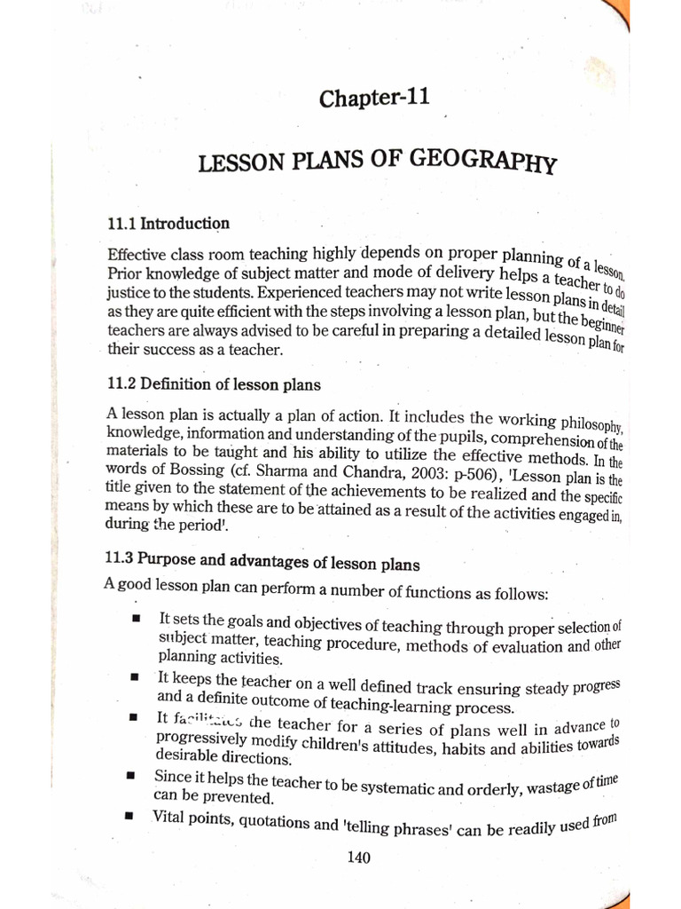 Lesson Plans of Geography - Sem 3 | PDF