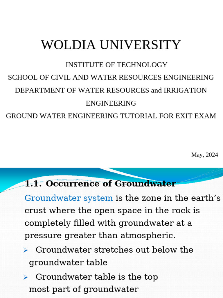 Groundwater Engineering Tutorial Guide | PDF | Aquifer | Porosity