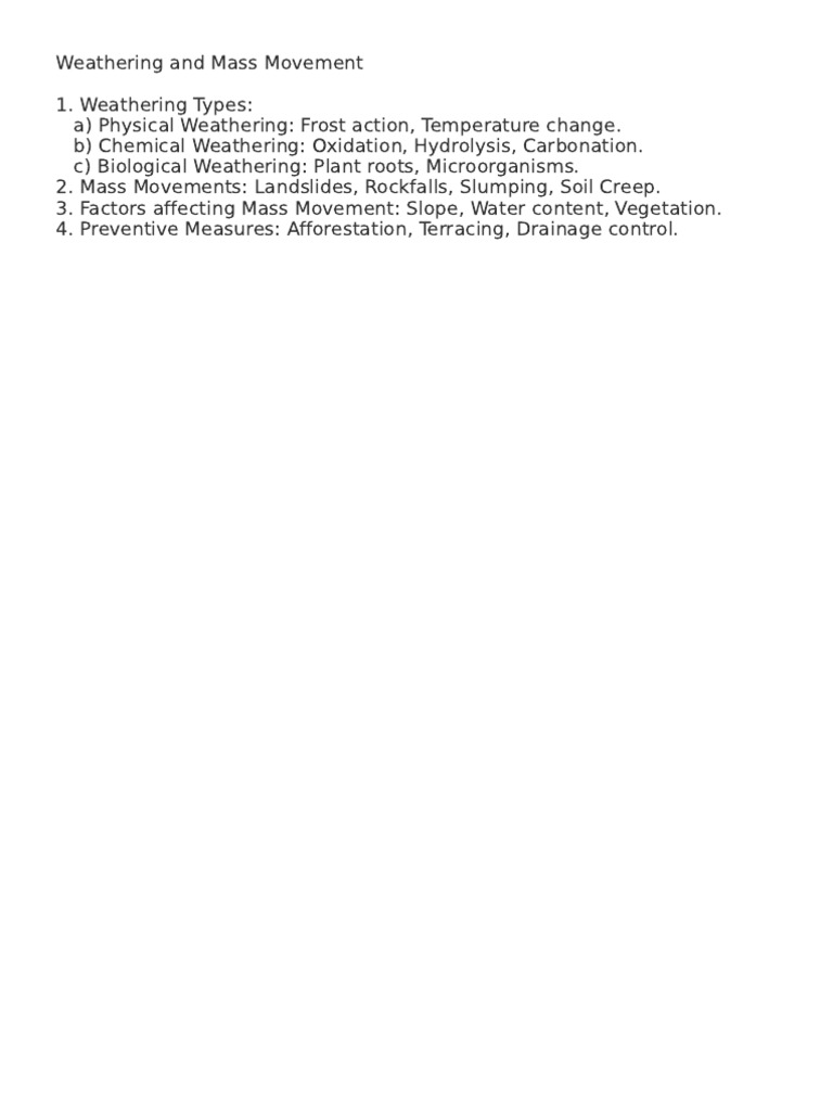 Weathering and Mass Movement | PDF