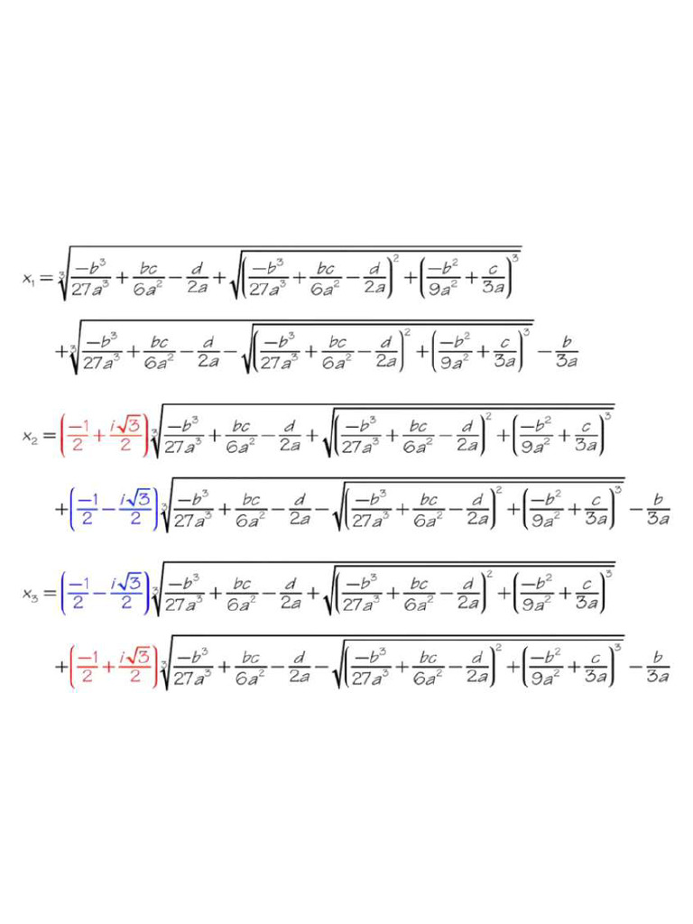 Solutions of Cubic Equation - (Cubic Formula) | PDF