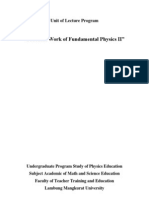 "Practical Work of Fundamental Physics II": Unit of Lecture Program