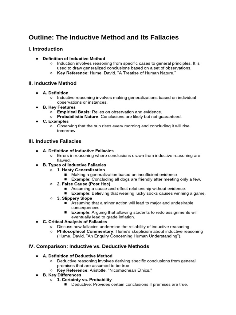 Inductive Method: Definition & Fallacies | PDF | Inductive Reasoning ...