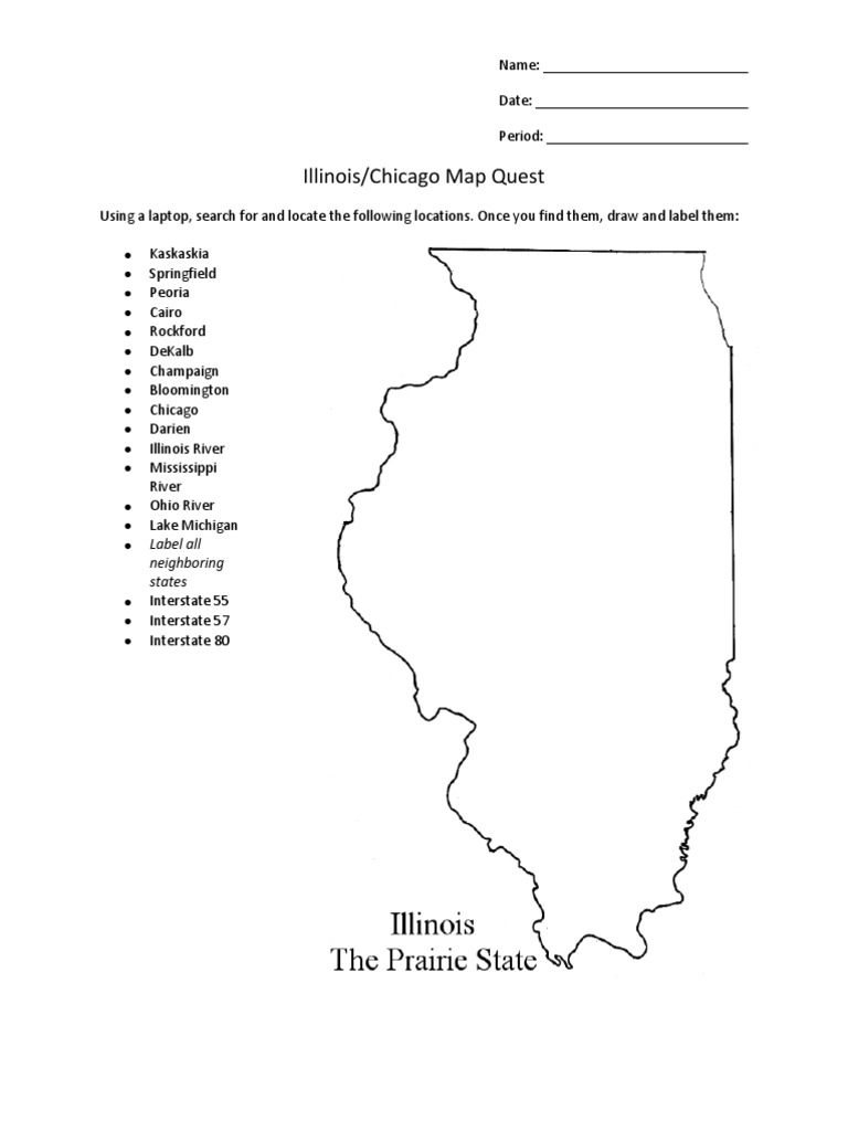 Illinois Map Quest: Key Locations Guide | PDF