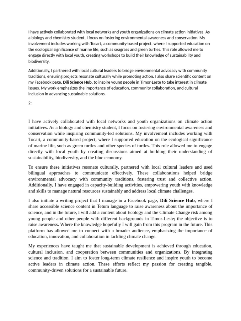 A Reference For Writing Essay | PDF | Sustainability | Conservation Biology