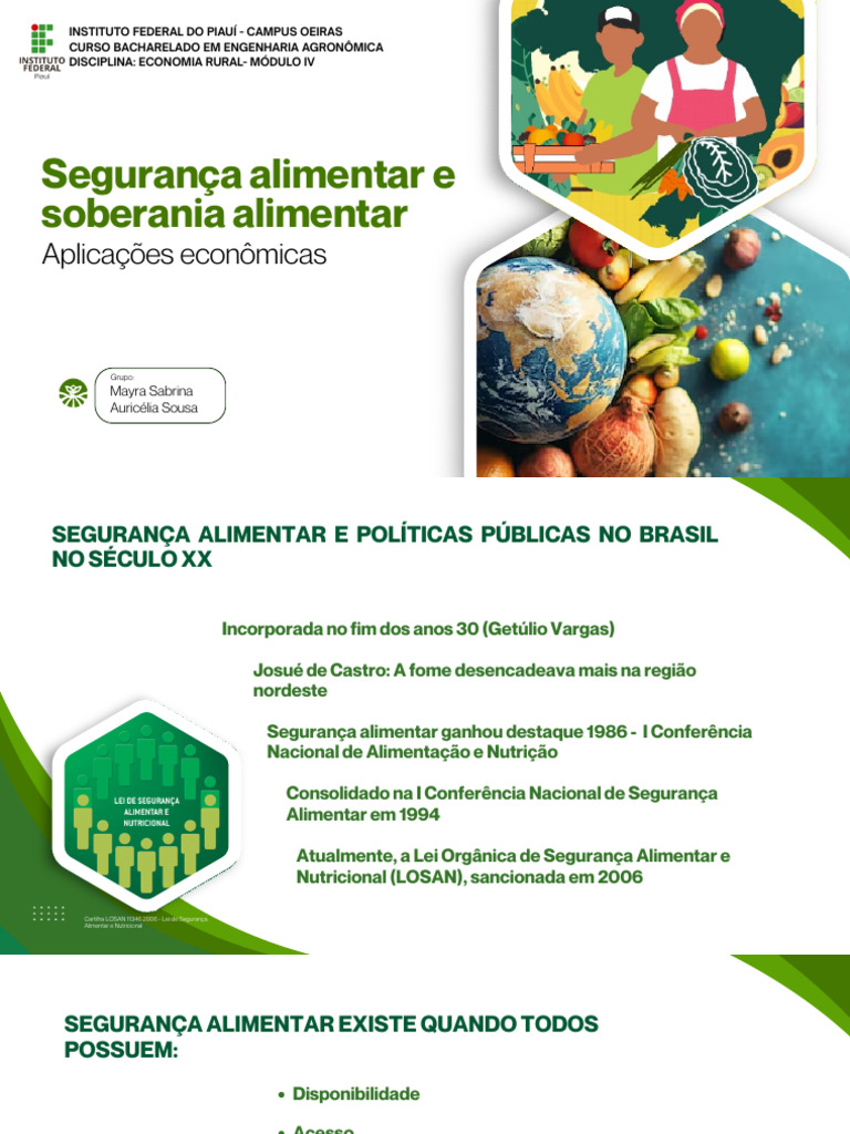 Segurança e Soberania Alimentar no Brasil | PDF | Segurança dos ...