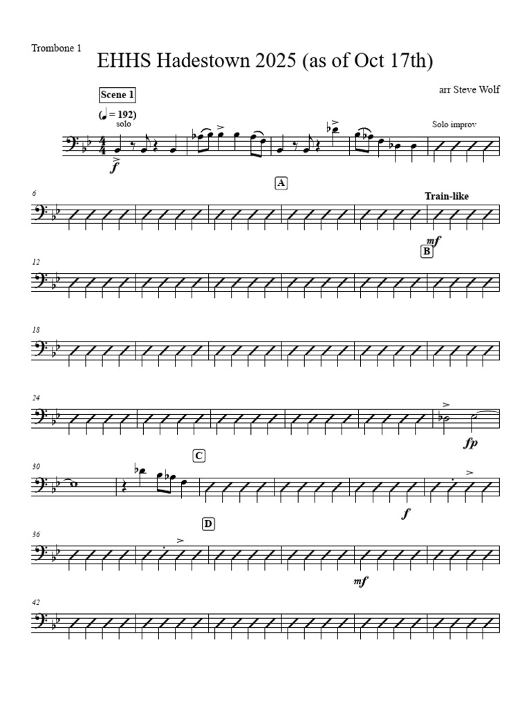 Hadestown Trombone Parts 2025 | PDF