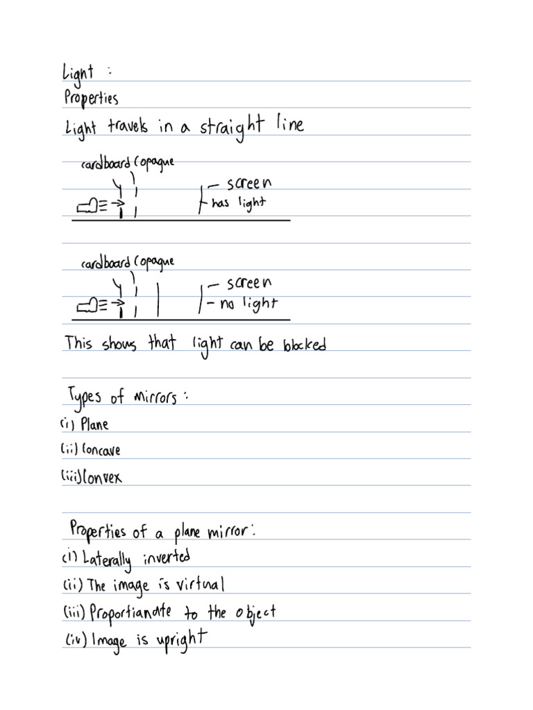 Science chapter 5 (Peer Teaching) | PDF | Light | Mirror