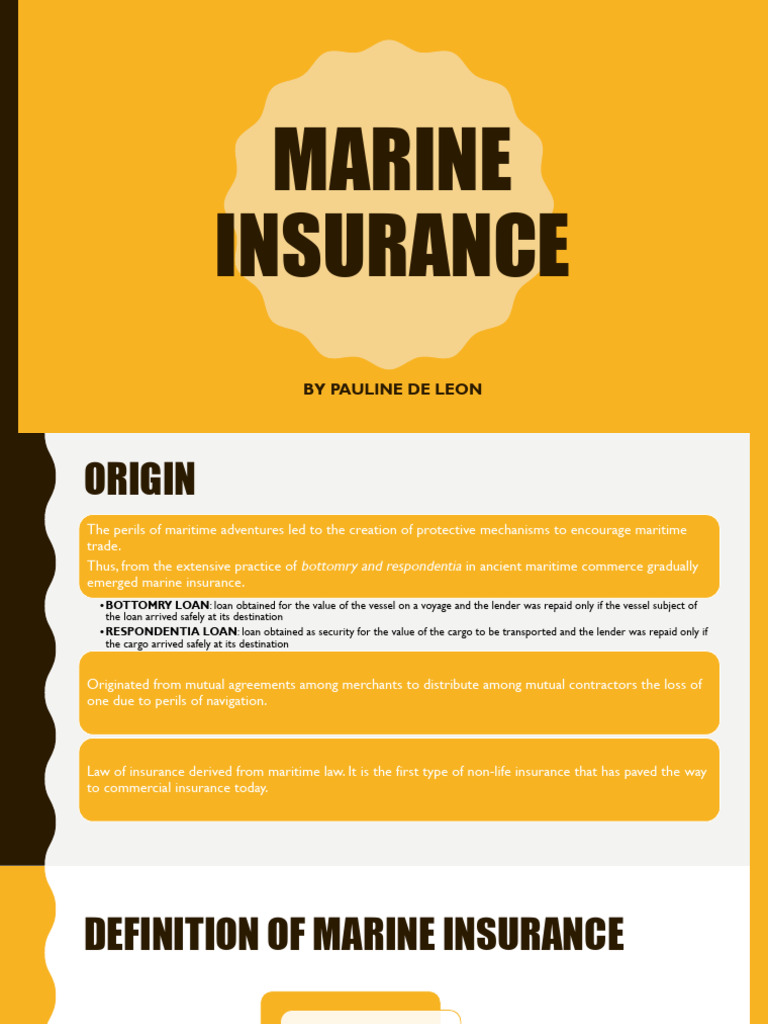 Marine Insurance Report (De Leon) | PDF | Insurance | Shipping
