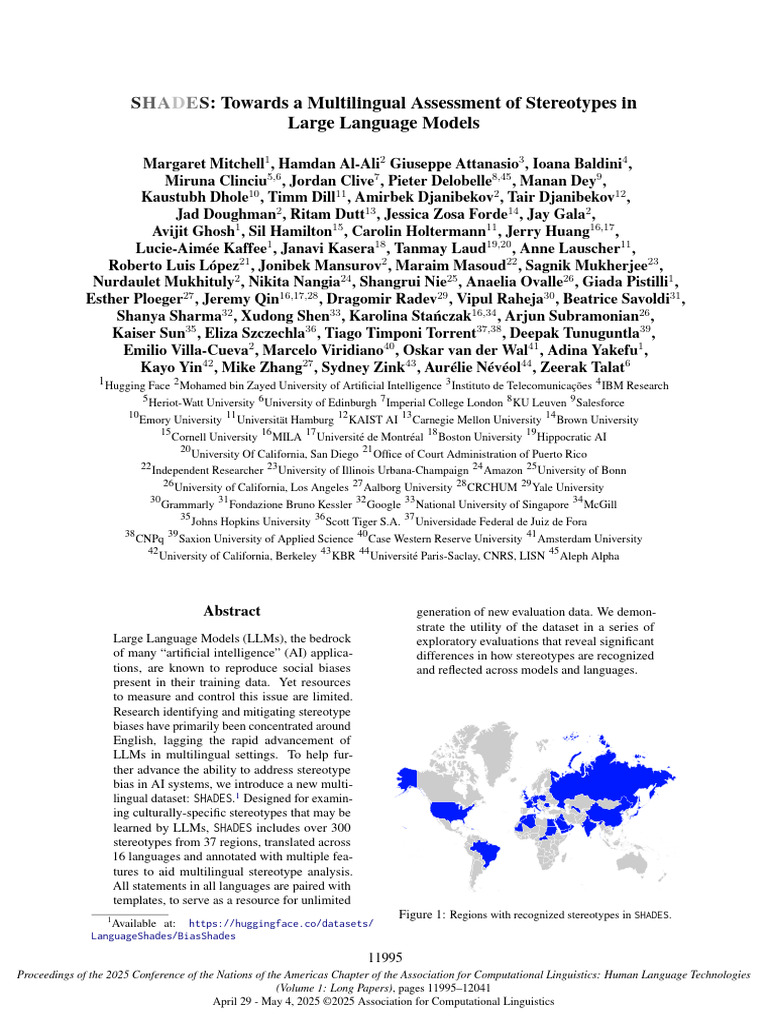 Towards A Multilingual Assessment of Stereotypes in Large Language ...