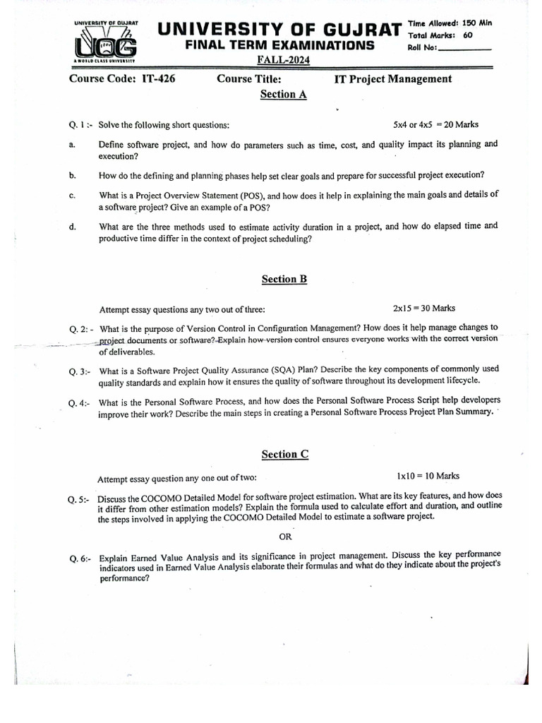 7th Sem Past Papers | PDF