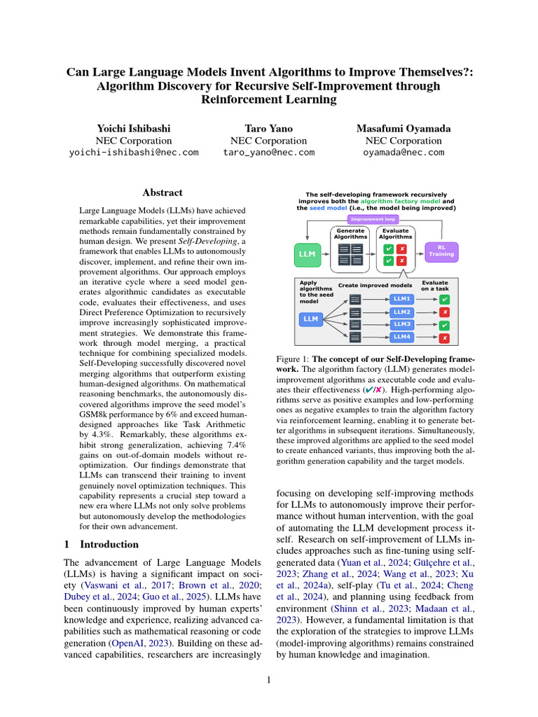 LLMs Inventing Self-Improvement Algorithms | PDF | Computing | Applied ...