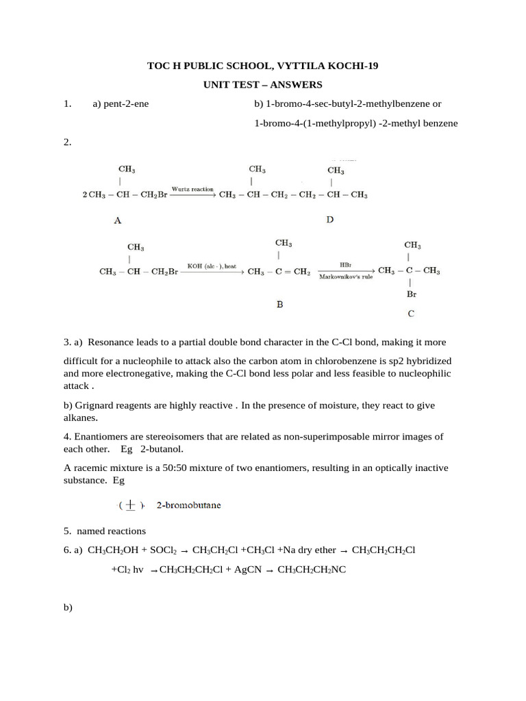 Unit Test Answer | PDF