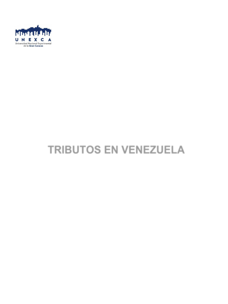 Tributos en Venezuela | PDF | Impuestos | Impuesto al valor agregado