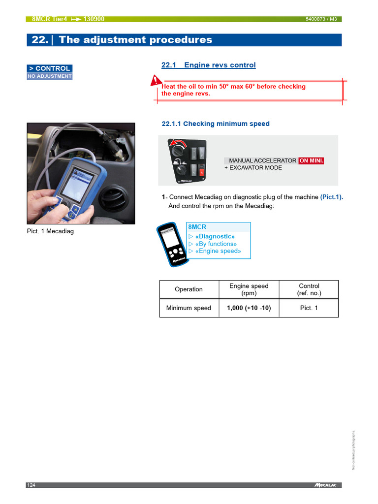 8MCR Tier4 Engine Speed Adjustment Guide | PDF | Flow Measurement ...