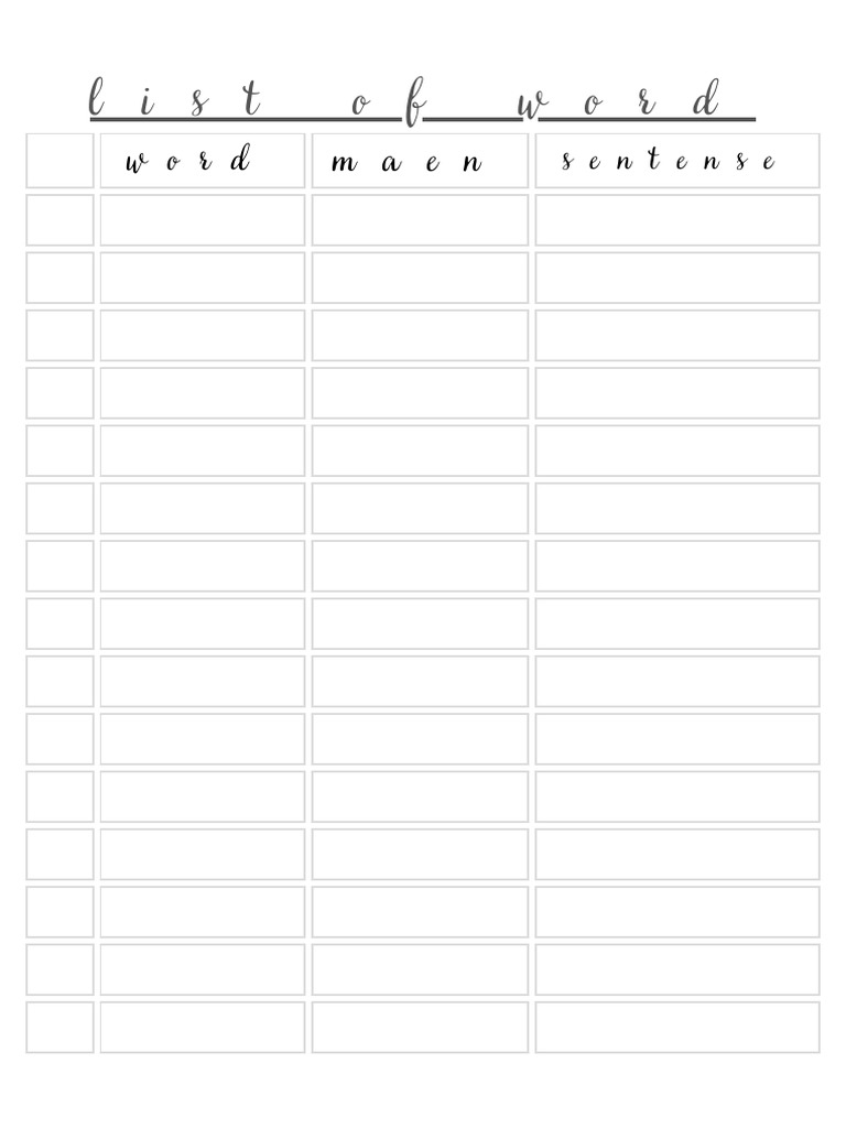 List of Words | PDF