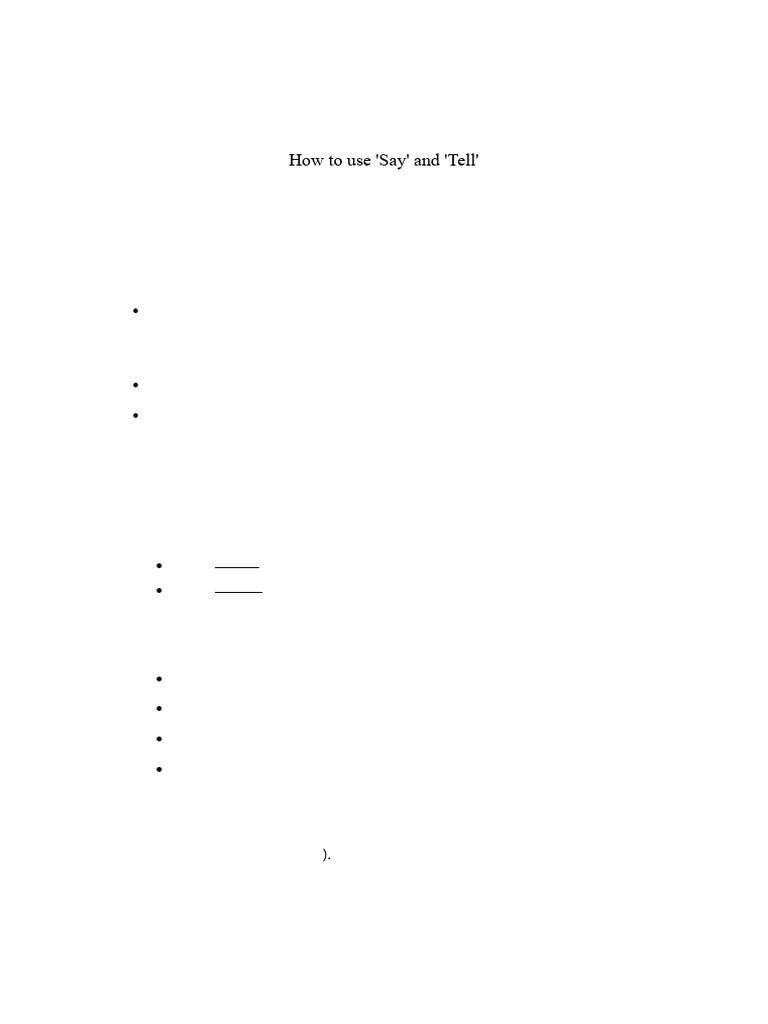 Say and Tell | PDF