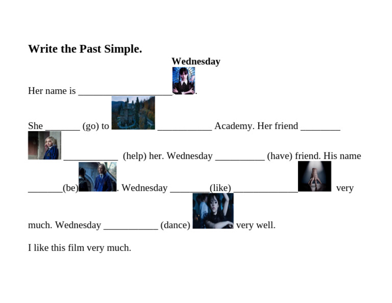 Write The Past Simple.: Wednesday | PDF