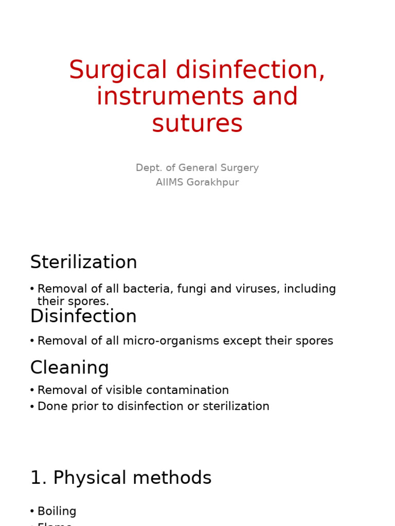 Surgical Instrument Disinfection Guide | PDF | Sterilization ...