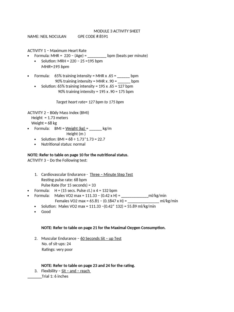 VO2 Max Test Results and Analysis | PDF