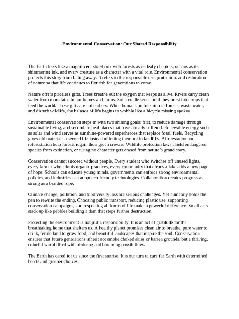 Article on Environmental Conservation | PDF | Conservation Biology ...