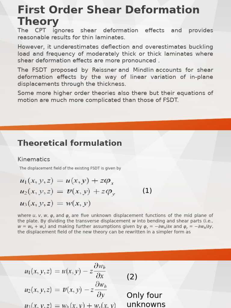 First-Order Shear Deformation Theory | PDF | Mechanics | Physical Sciences