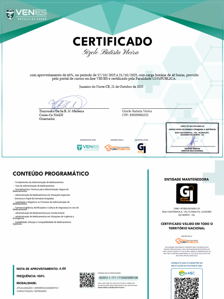 Certificado Venes 171 | PDF