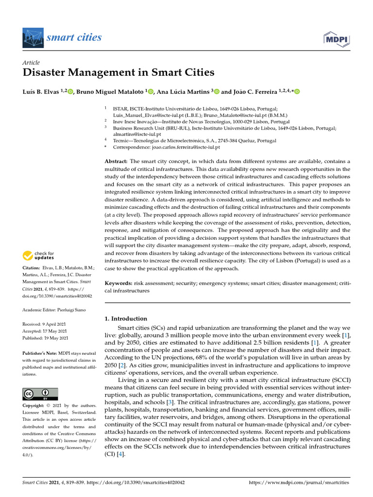 Disaster Management Strategies in Smart Cities | PDF | Infrastructure