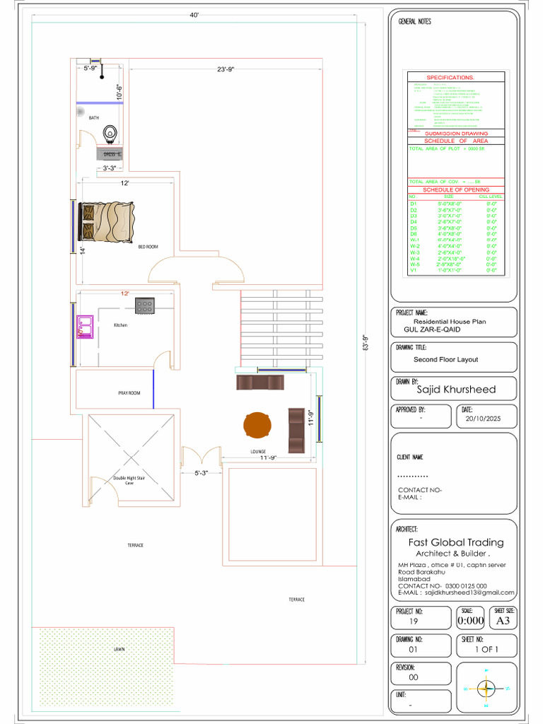 40'x90' House Plan-01 SF | PDF