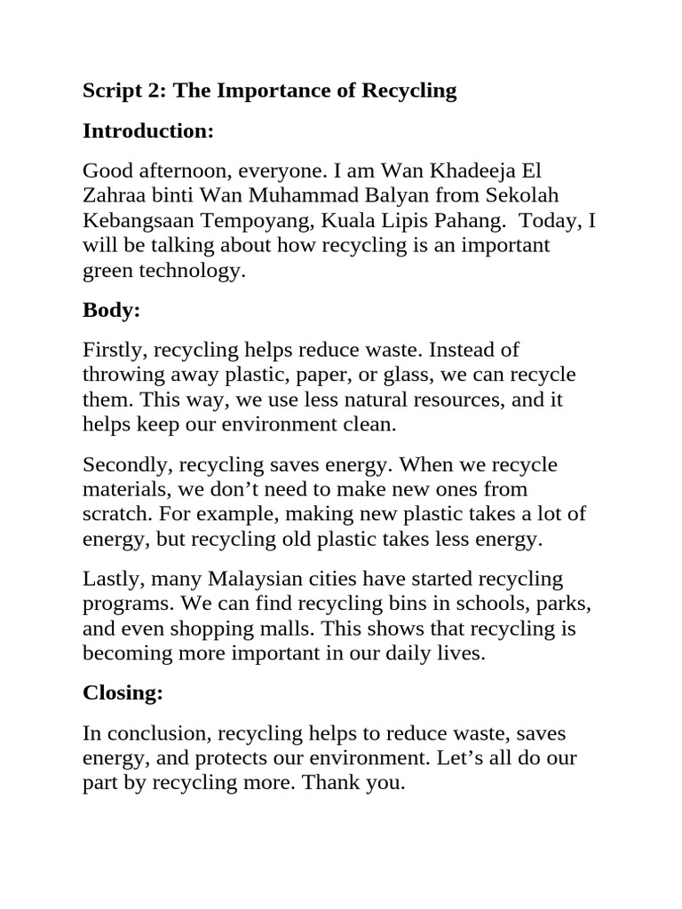 Benefits of Recycling for the Environment | PDF