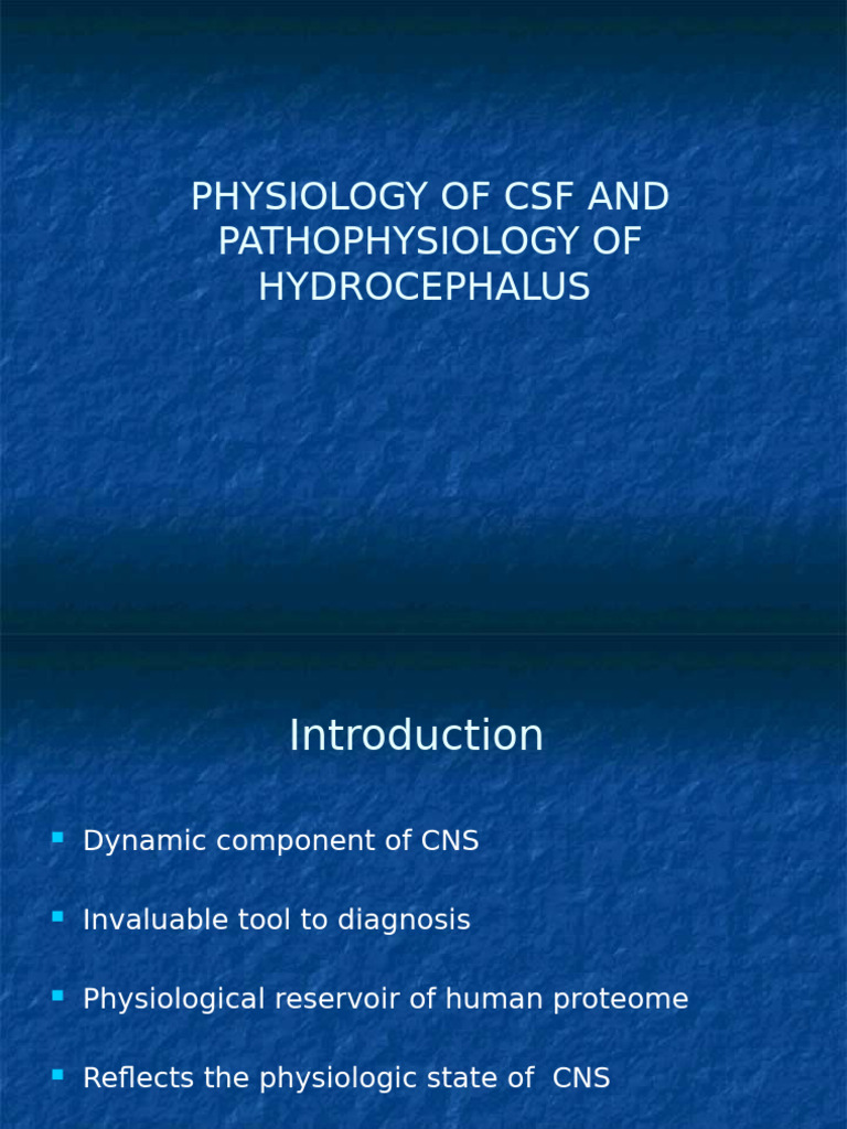 CSF Physiology and Hydrocephalus Insights | PDF | Cerebrospinal Fluid ...
