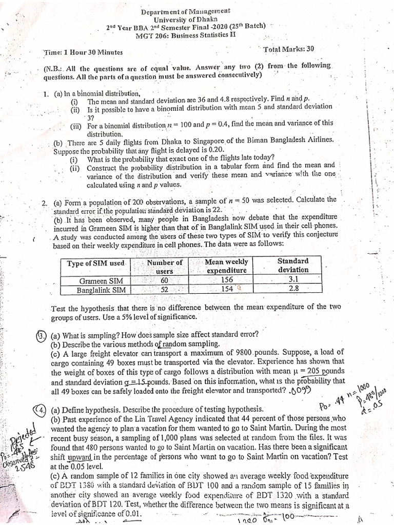 Previous Question MGT 206 | PDF
