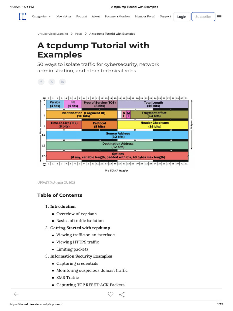Tcpdump Tutorial with Examples | PDF | Port (Computer Networking ...